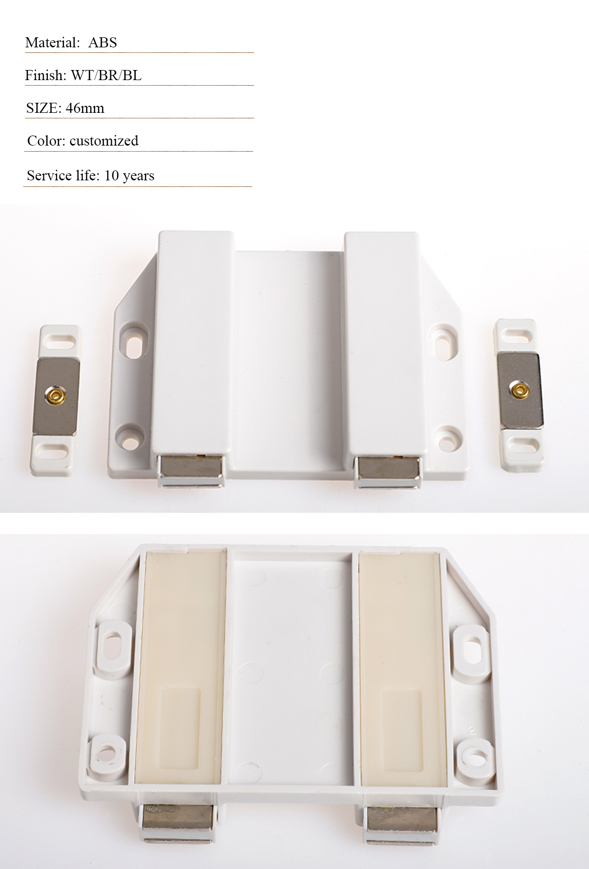 Cabinet Hardware Zinc Double Magnetic Catch