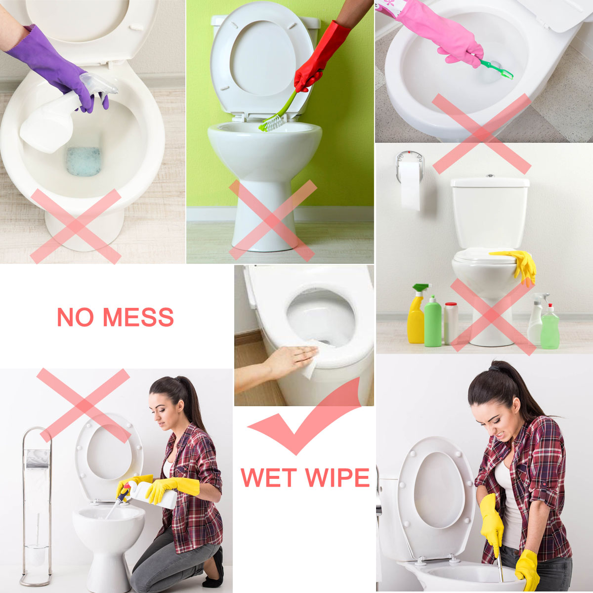 Cleaning and antibacterial wet wipes for toilet Cleaning and antibacterial wet wipes for toilet