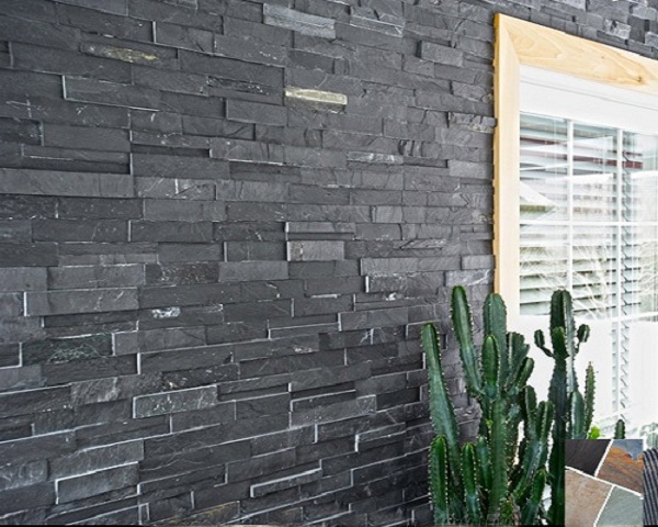 black slate wall