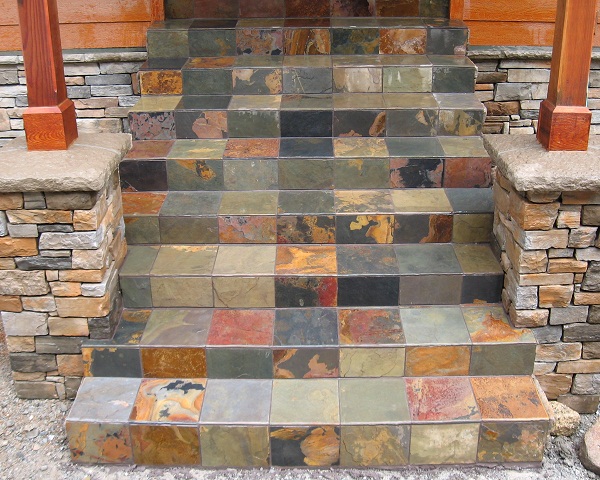 Slate steps stones for facades