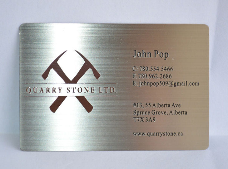 Brushed Stainless Steel Silver Card Brushed Stainless Steel Silver Card