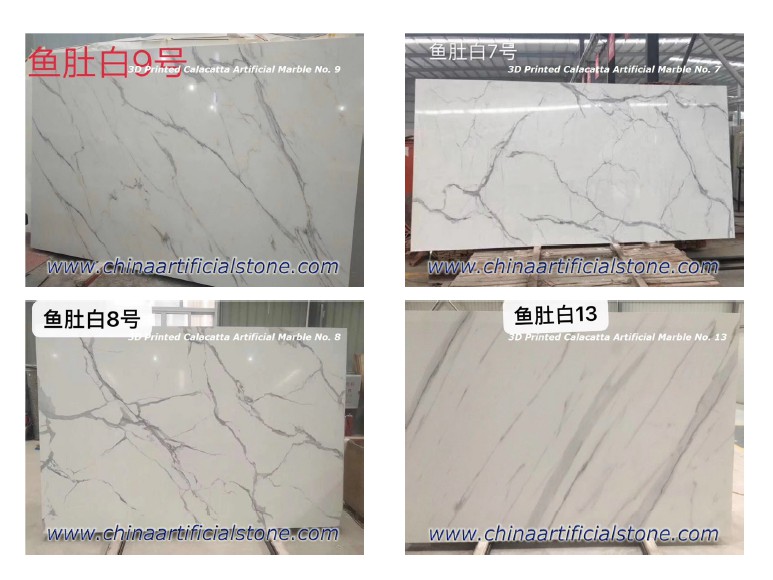 3D Printed Calacatta Artificial Marble Slabs 3D Printed Calacatta Artificial Marble Slabs