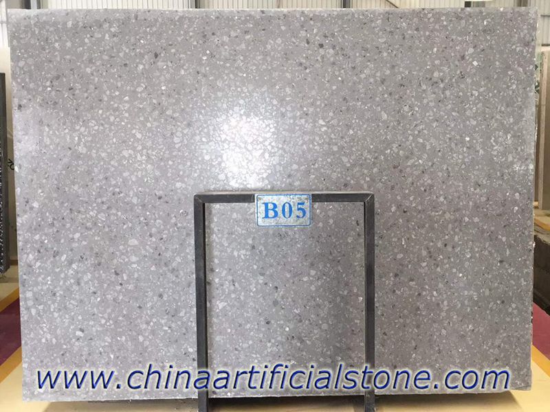 Large Grey Marble Aggregate Grey Terrazzo Slabs