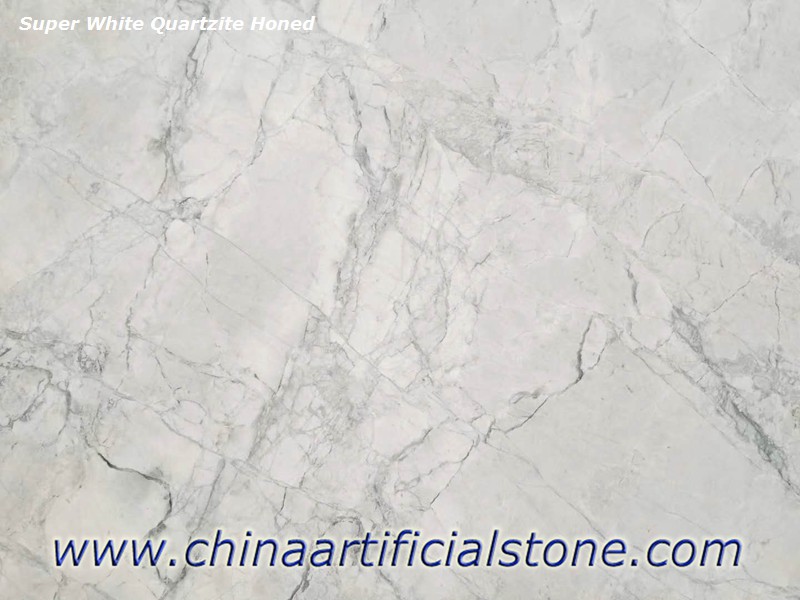 Supper White Quartzite Honed Close up