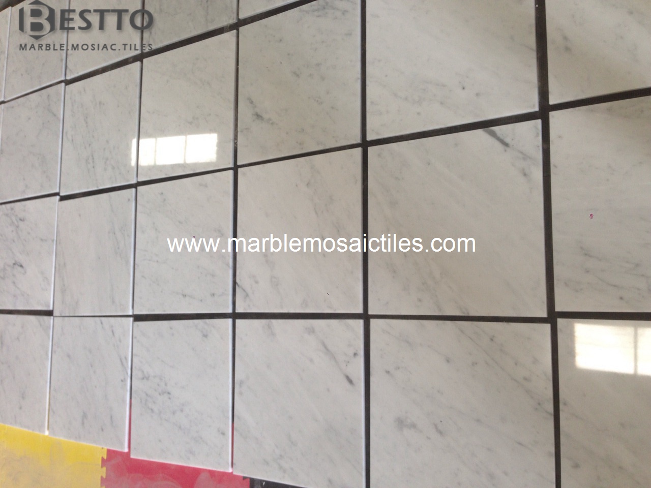 Carrara White Polished Tiles 12''x12''