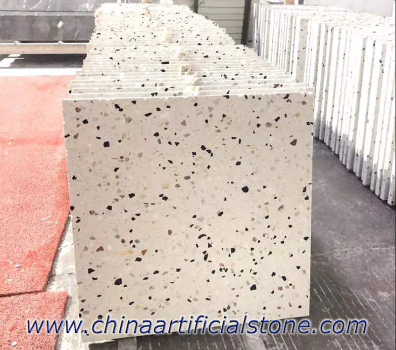 Precast White Terrazzo Floor Tiles