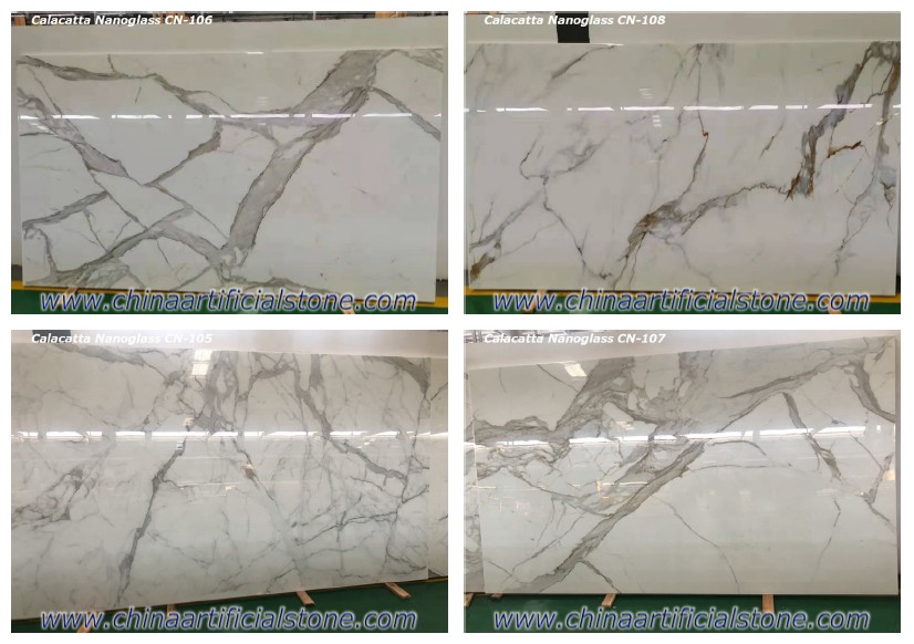 Nano Calacatta Gold Glass Marble Slabs