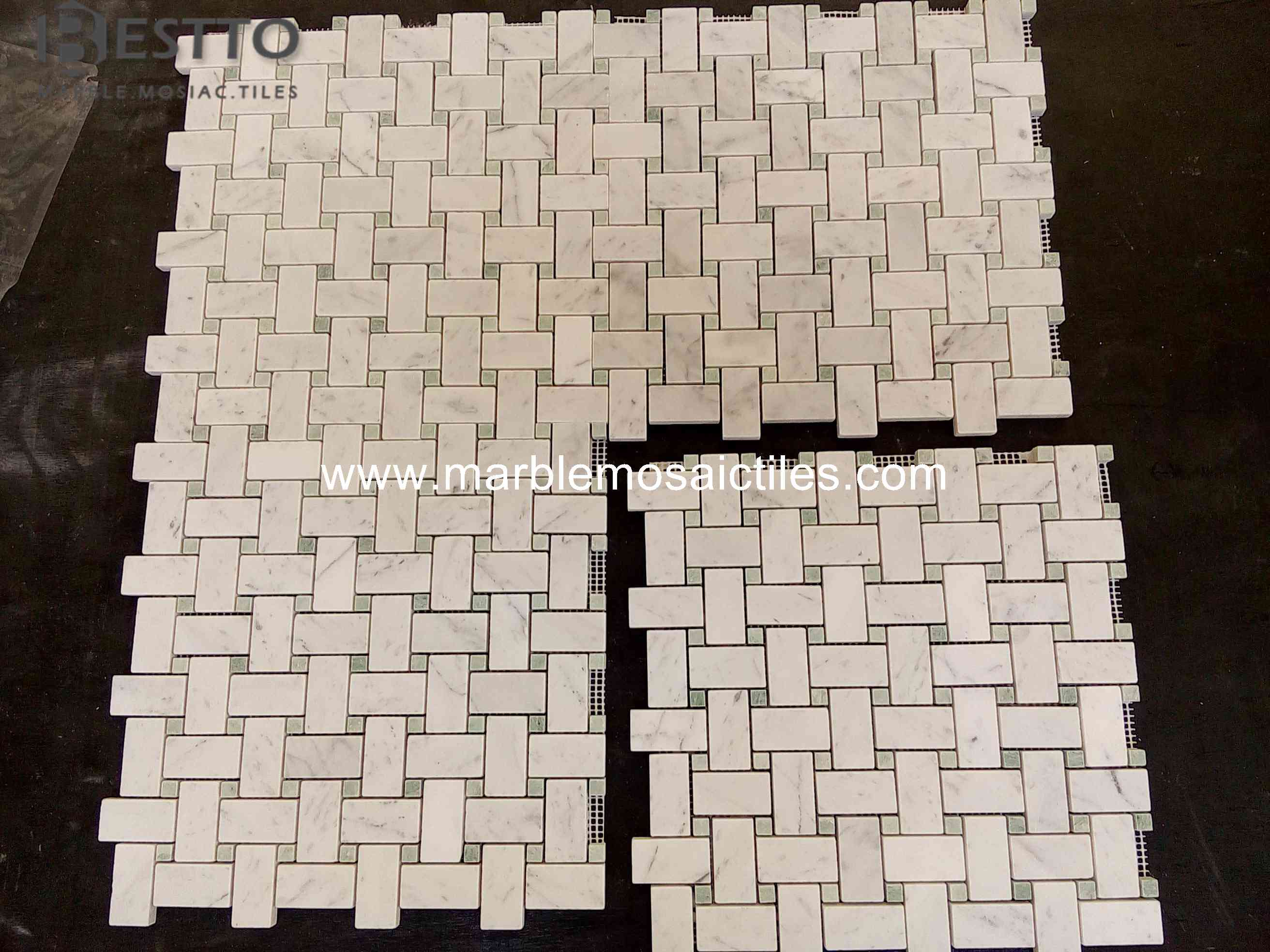 Carrara Basket weave Mosaic Carrara Basket weave Mosaic