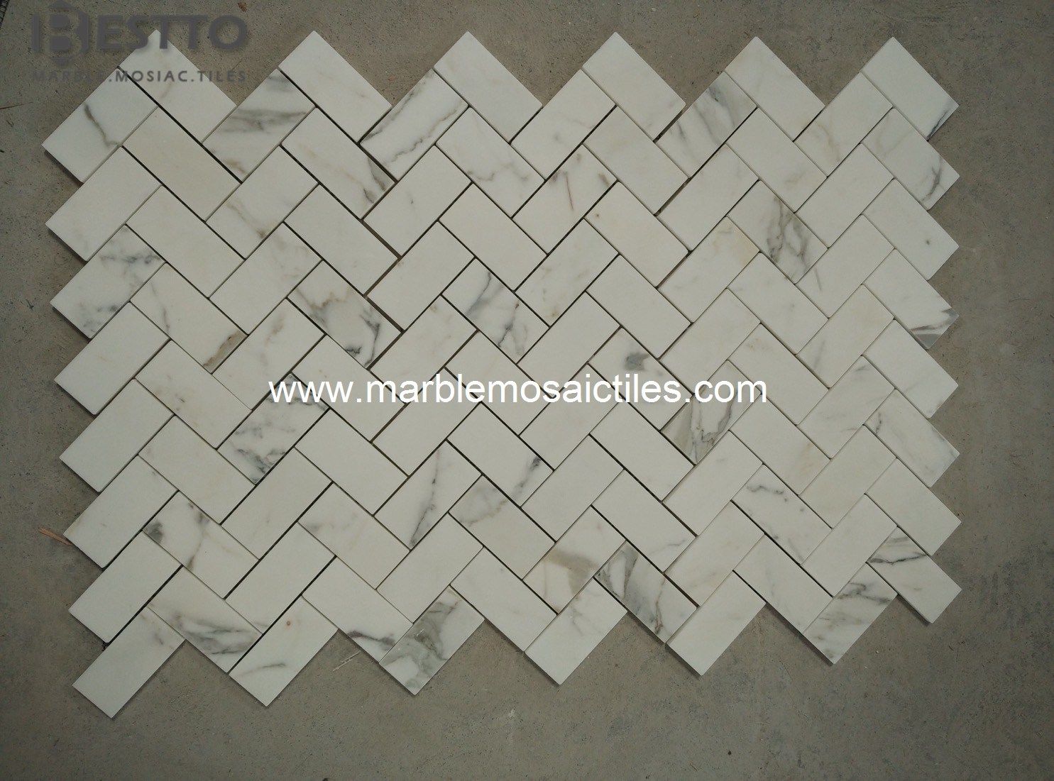 Calacatta Herringbone Mosaic Calacatta Herringbone Mosaic