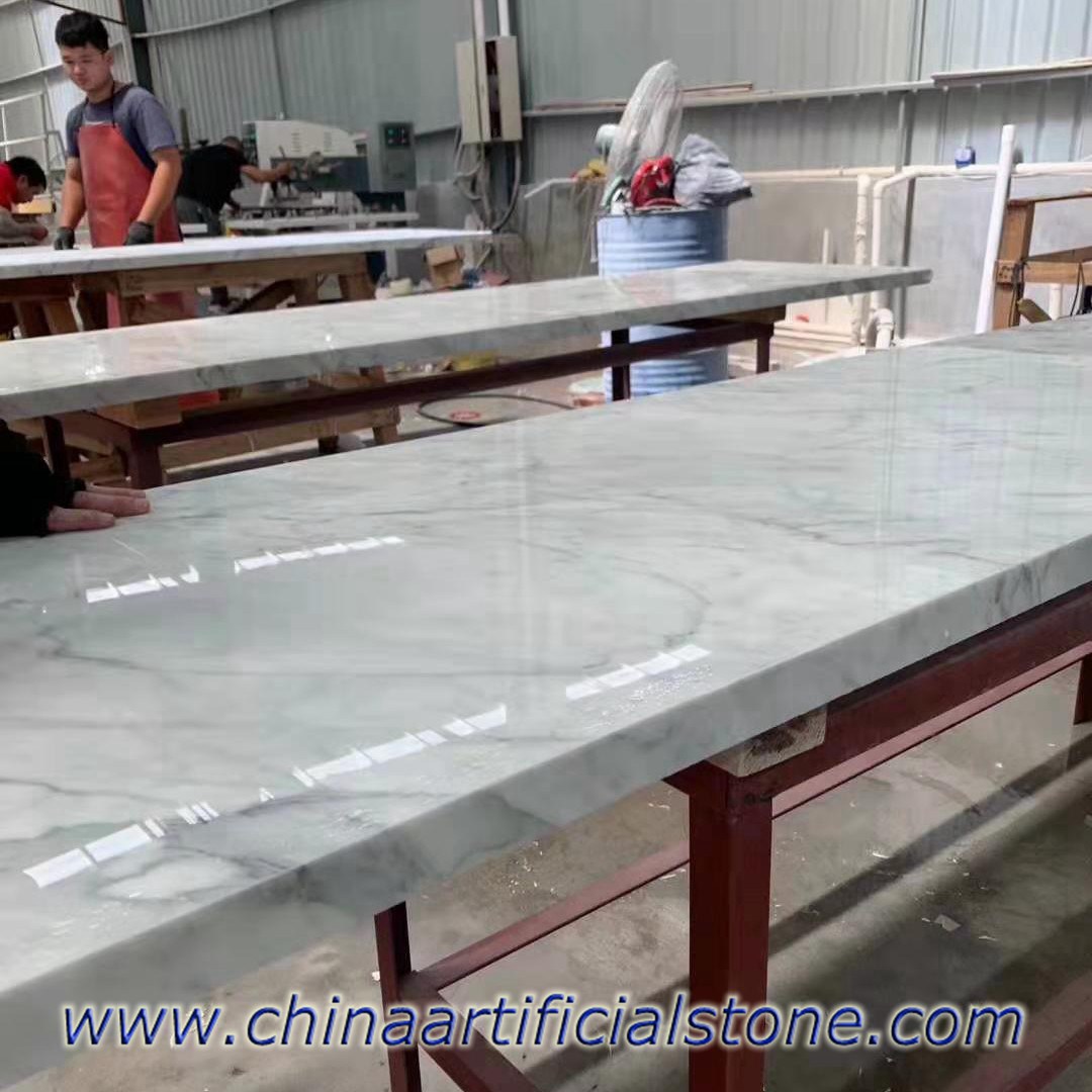 Carrara Marble Look Nanoglass Countertops