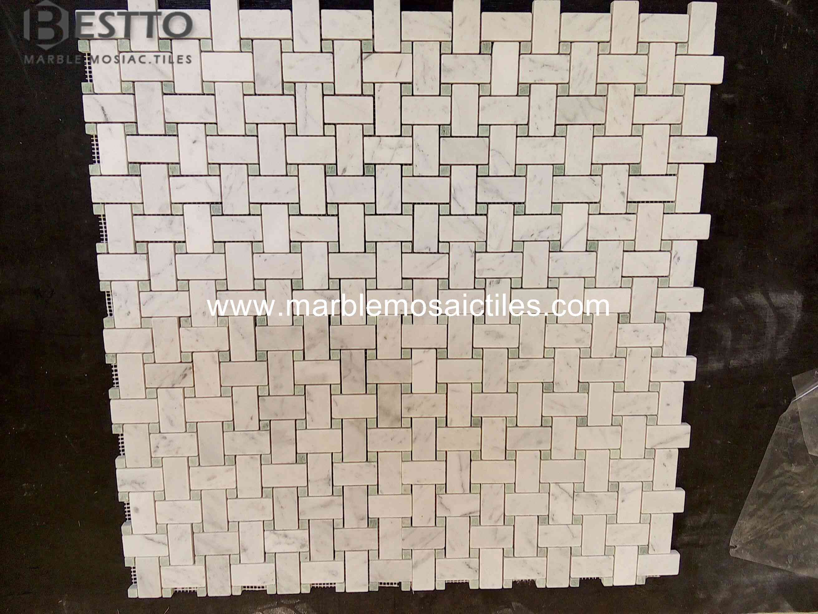 Carrara Basket weave Mosaic Carrara Basket weave Mosaic