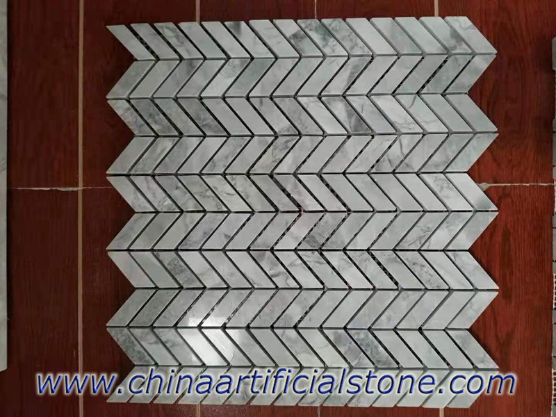 Super White Chevron Mosaics Tiles Super White Chevron Mosaics Tiles