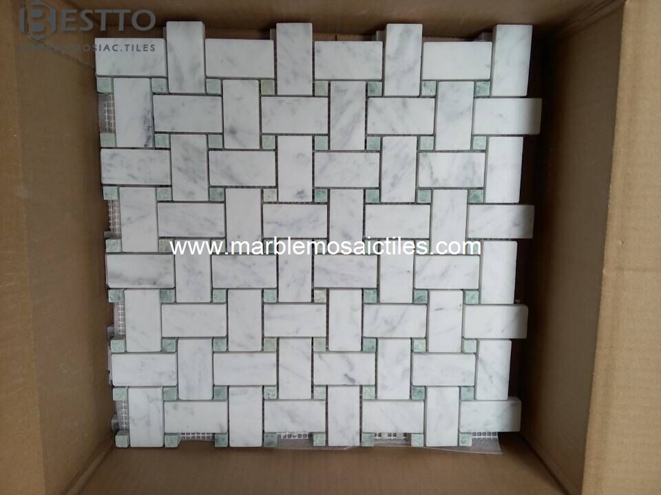 Carrara Basket weave Mosaic packing Carrara Basket weave Mosaic packing
