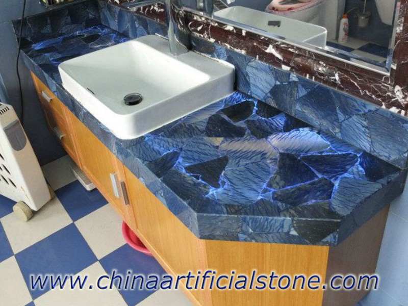 Blue Aventurine vanity top backlit Blue Aventurine vanity top backlit