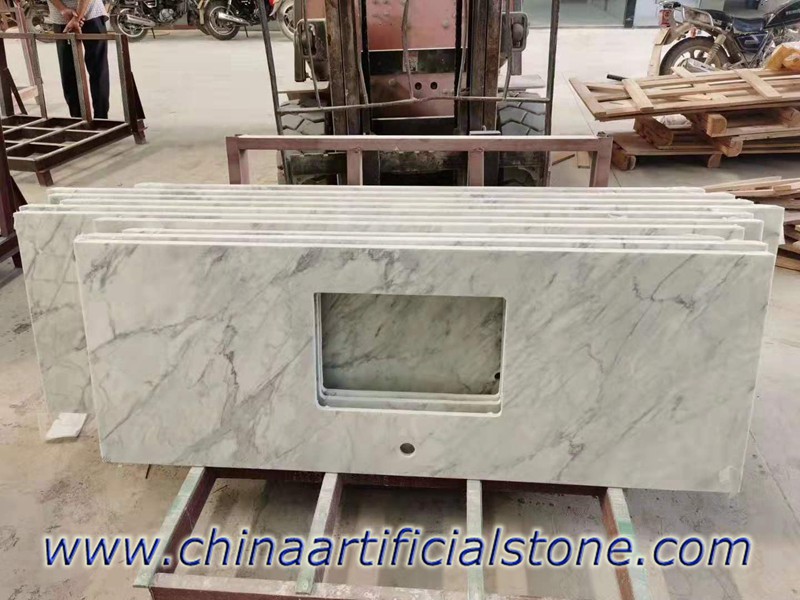 Carrara White Marble Nanoglass Vanity Tops