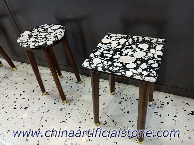 Black Terrazzo Furniture Stools