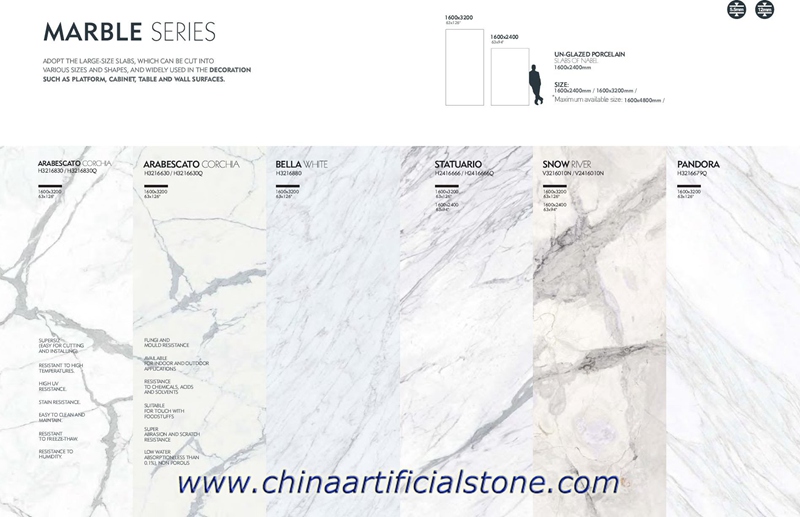 Large Format Marble Ceramic Slabs Tiles