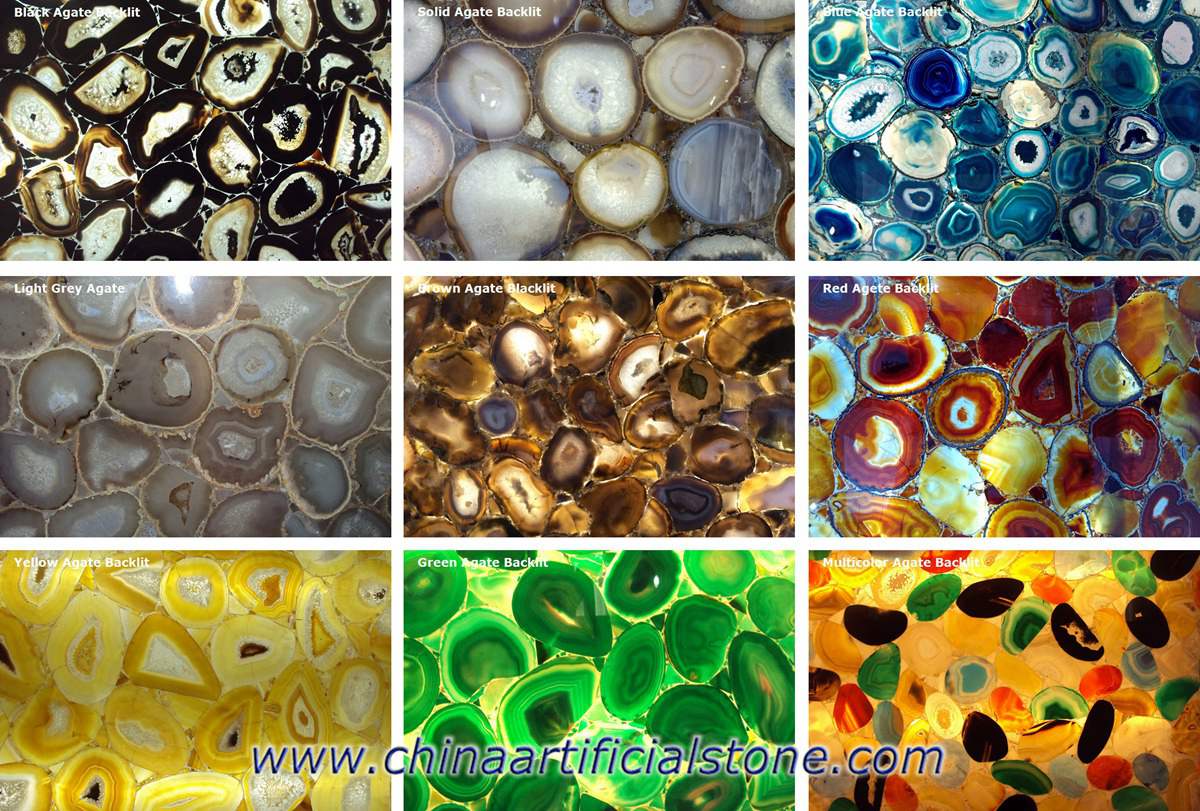 Backlit Agate Slabs Tiles Colors