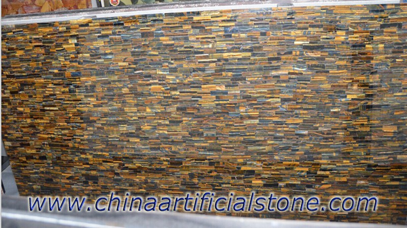 Tiger Eyes Blue and Gold, more gold color slabs