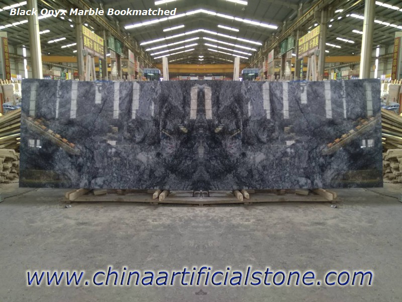 Turkey Black Onyx Marble Bookmatched Slabs Turkey Black Onyx Marble Bookmatched Slabs