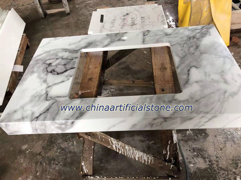 Calacatta Nanoglass Marble Vanity Tops