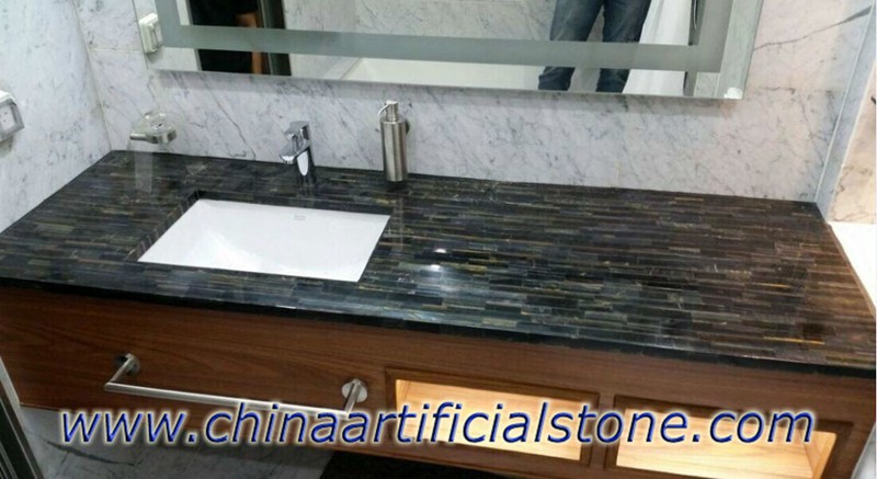 Blue Tiger Eye Bathroom Vanity Tops