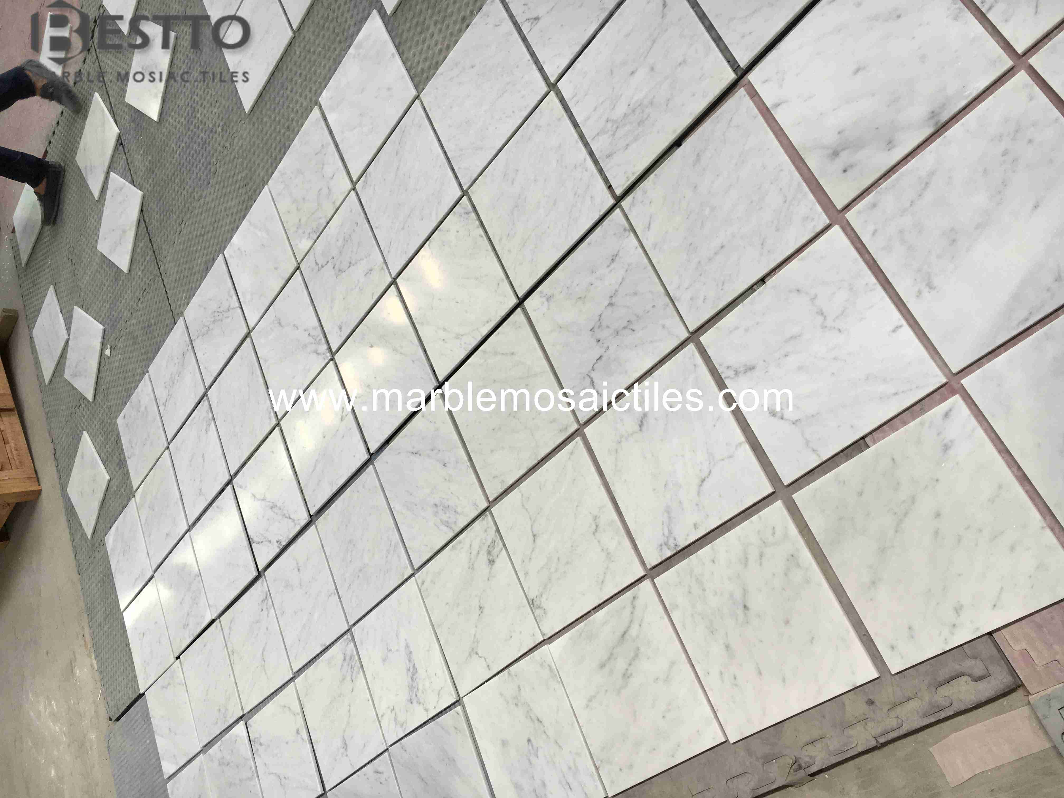 Carrara White Polished Tiles 12''x12'' Carrara White Polished Tiles 12''x12''