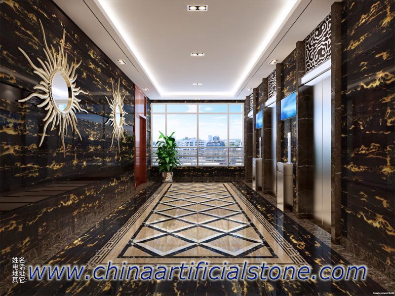 China Nero Portoro Marble Wall Facade