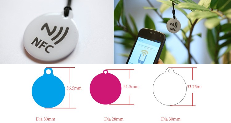 NFC Shaped Epoxy Tag Size NFC Shaped Epoxy Tag Size