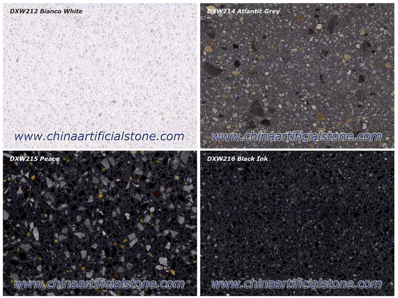 White Terrazzo and Black Terrazzo colors