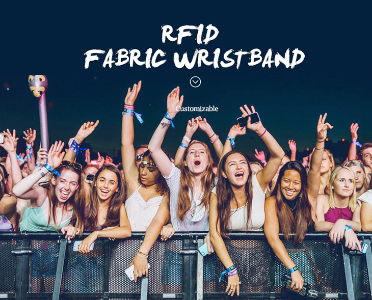 Fashion RFID Fabric Wristband For Concert
