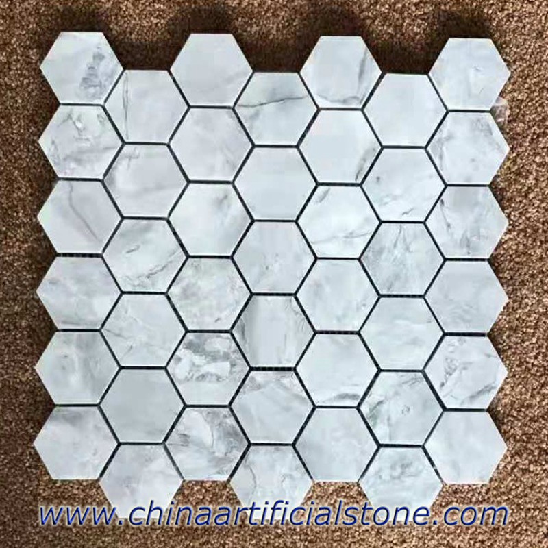 Super White Marble Hexangular Mosaics Tiles Super White Marble Hexangular Mosaics Tiles