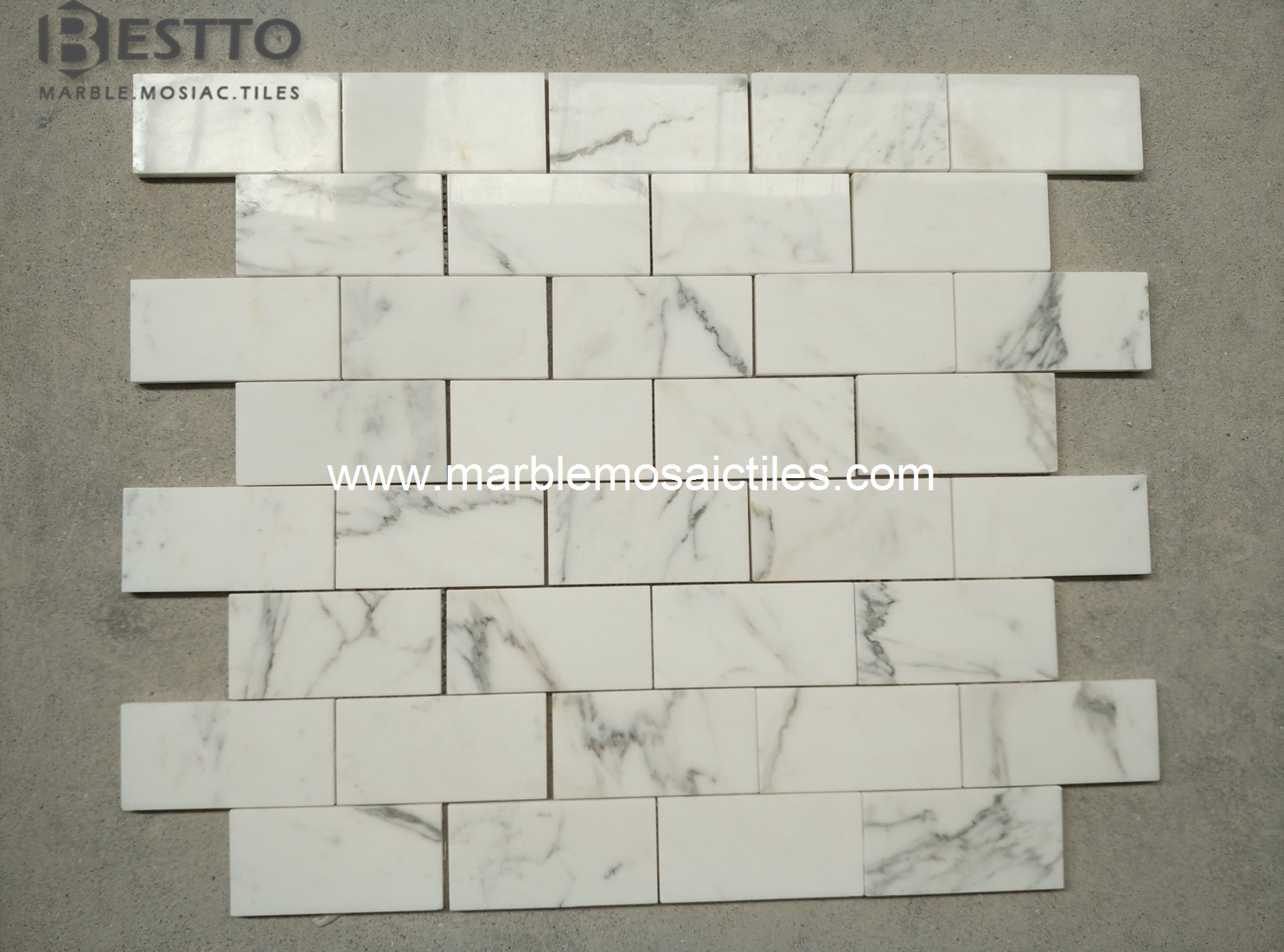 Calacatta Subway Mosaic Tiles