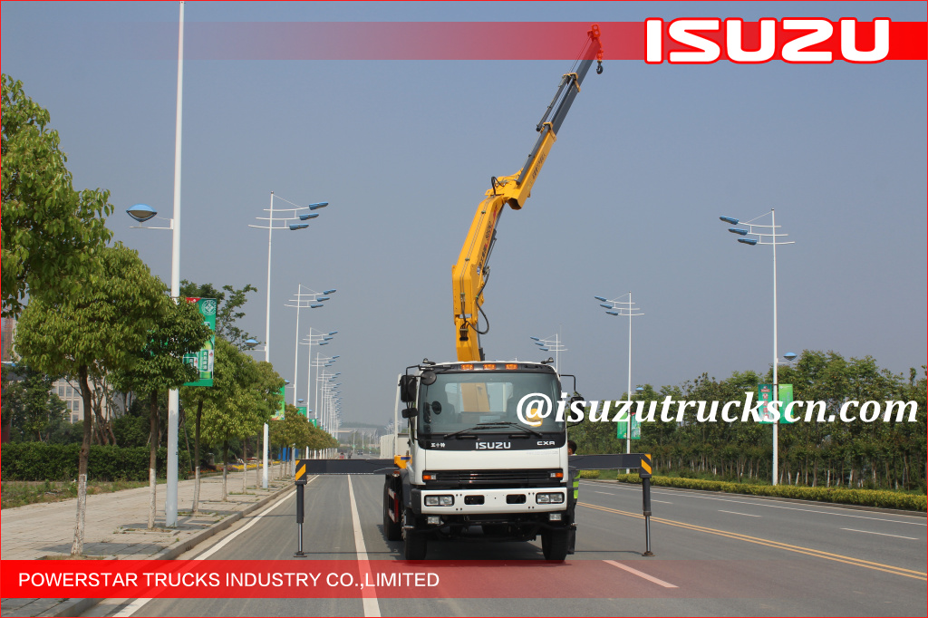  10 wheels Heavy Duty Isuzu Knuckle Boom Truck Crane, ISUZU Crane trucks