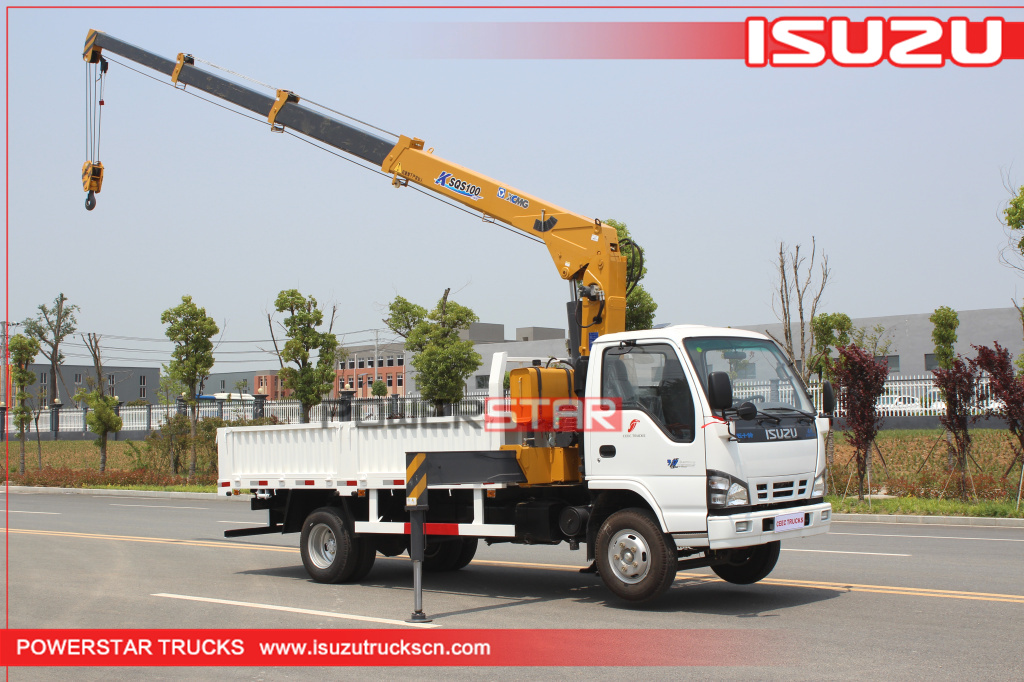 Isuzu 4tons boom truck crane cargo vehicle Isuzu 4tons boom truck crane cargo vehicle