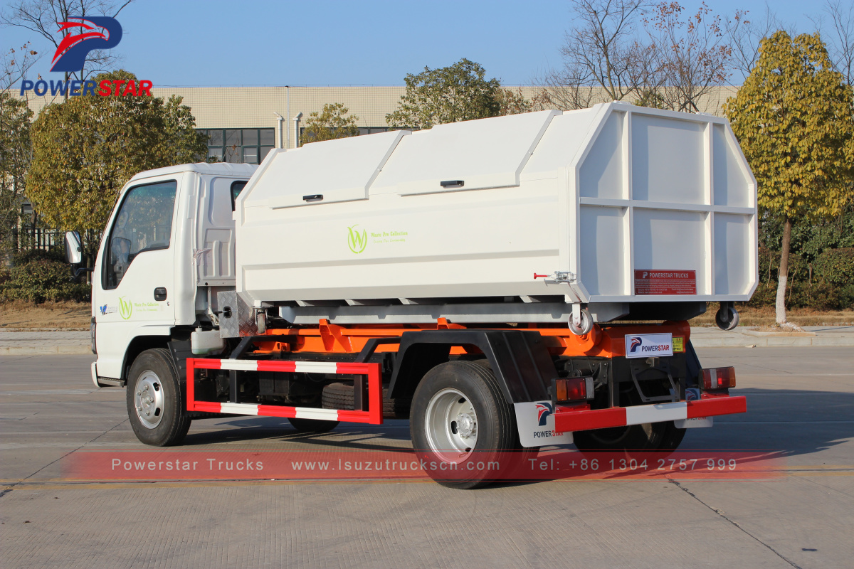 Japan Isuzu 5cbm 5tons container removable garbage truck for sale Japan Isuzu 5cbm 5tons container removable garbage truck for sale