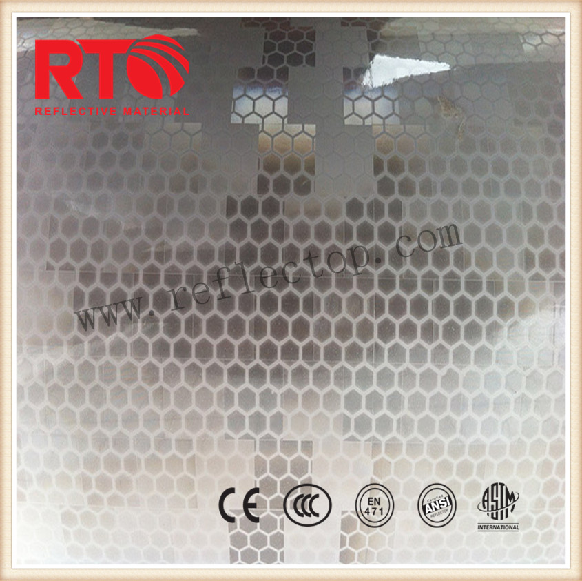 Prismatic reflective vinyl for traffic cone sleeve Prismatic reflective vinyl for traffic cone sleeve