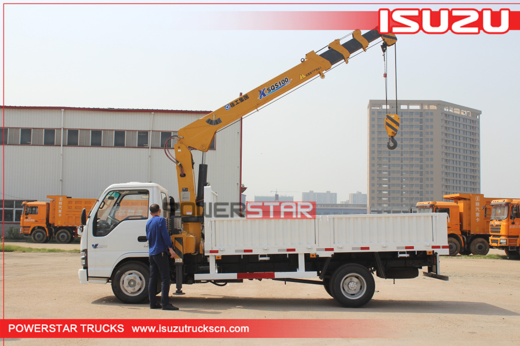 Isuzu 4tons boom truck crane cargo vehicle Isuzu 4tons boom truck crane cargo vehicle