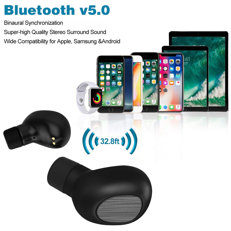 Bluetooth 5.0 wireless earphones with charging case and microphone Bluetooth 5.0 wireless earphones with charging case and microphone