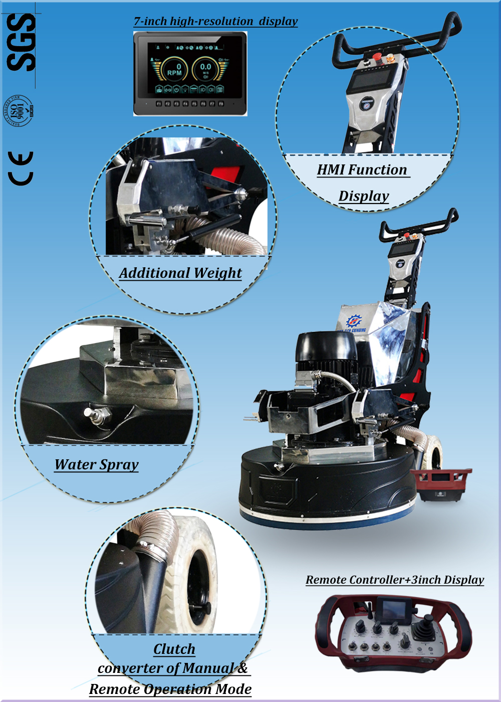 Industrial Diamond Planetary Concrete Floor Grinder Industrial Diamond Planetary Concrete Floor Grinder