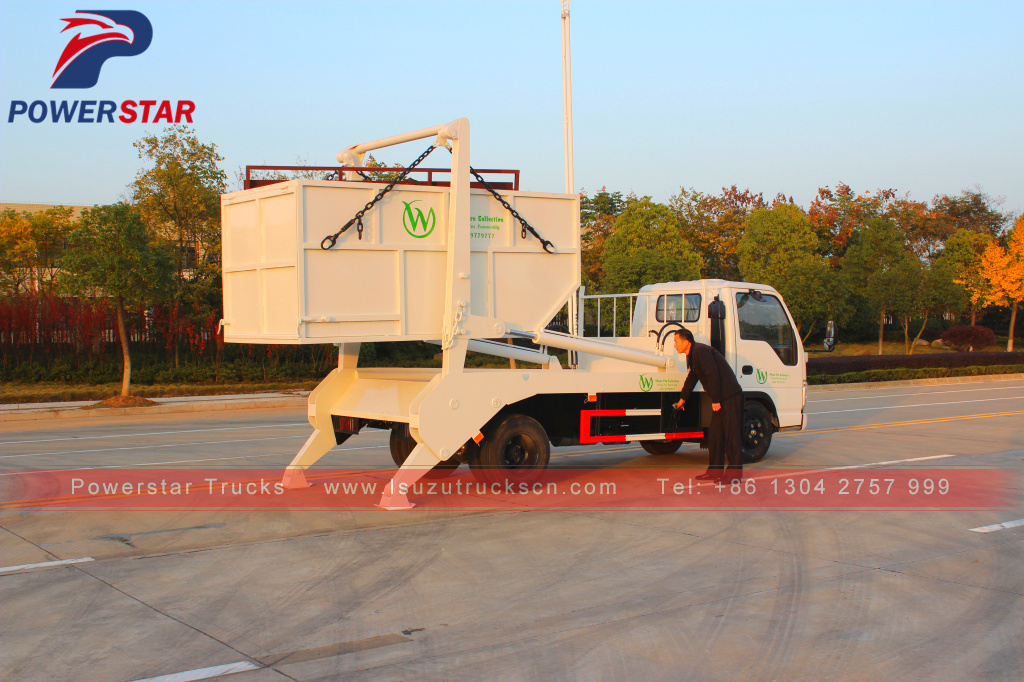 3tons 5tons side loader Isuzu swing arm container garbage truck 3tons 5tons side loader Isuzu swing arm container garbage truck