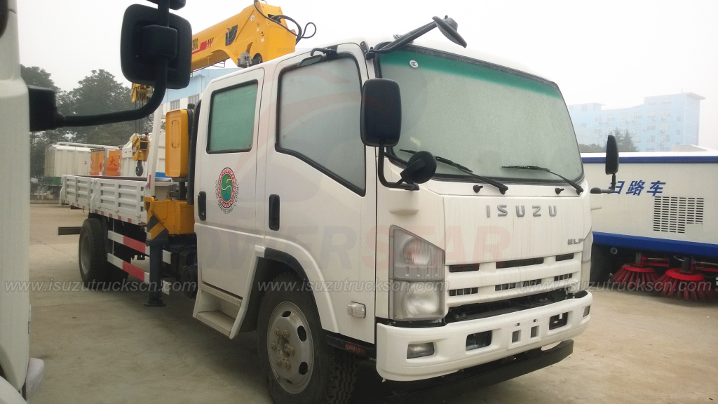 Double Cabin ISUZU NPR ELF Crane Trucks with 6.3Ton Telescopic Boom Truck Double Cabin ISUZU NPR ELF Crane Trucks with 6.3Ton Telescopic Boom Truck