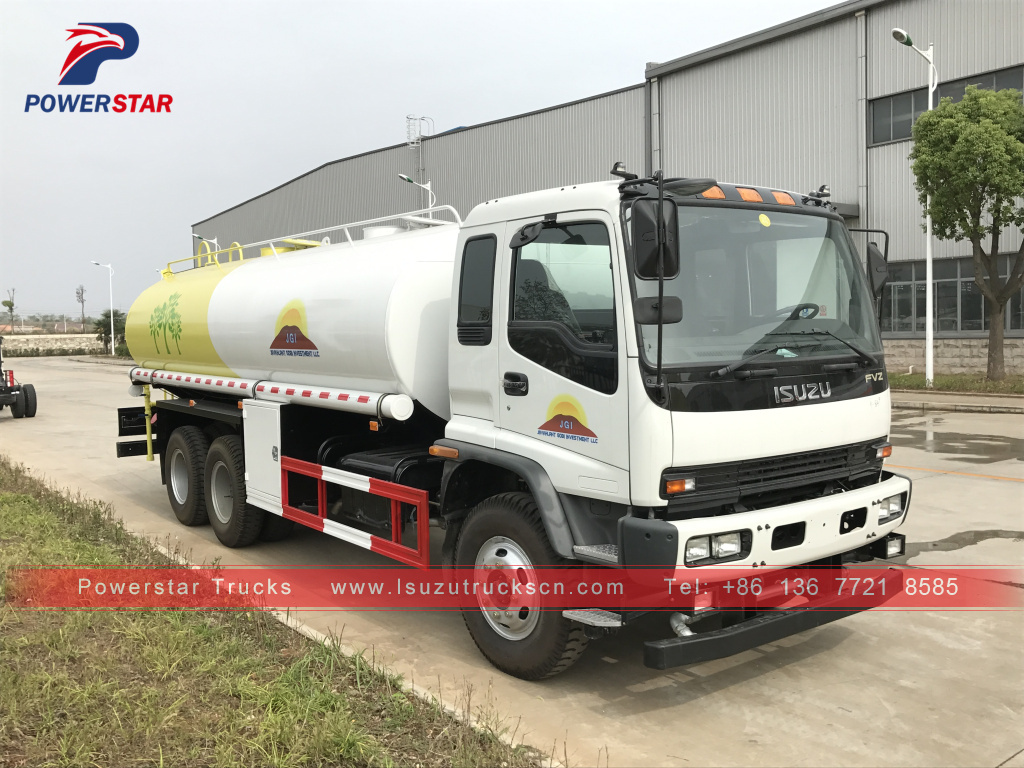 Mongolia ISUZU FVZ water delivery truck water spray bowser for sale