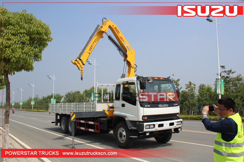 Custom Isuzu FVZ heavy duty Cargo truck with folding boom crane for sale Custom Isuzu FVZ heavy duty Cargo truck with folding boom crane for sale