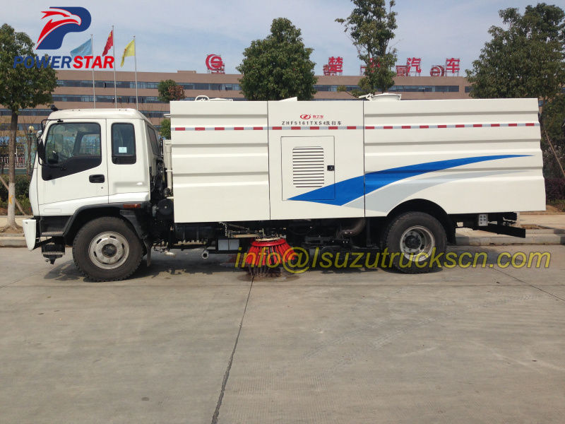 Airport high performance road sweeping truck Isuzu detail specification pictures