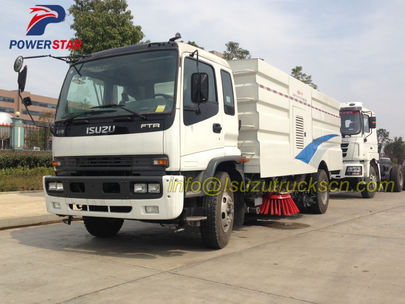 Airport high performance road sweeping truck Isuzu detail specification pictures