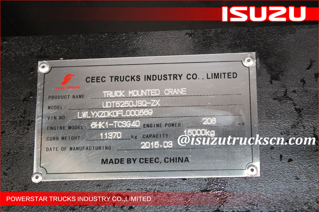  10 wheels Heavy Duty Isuzu Knuckle Boom Truck Crane, ISUZU Crane trucks