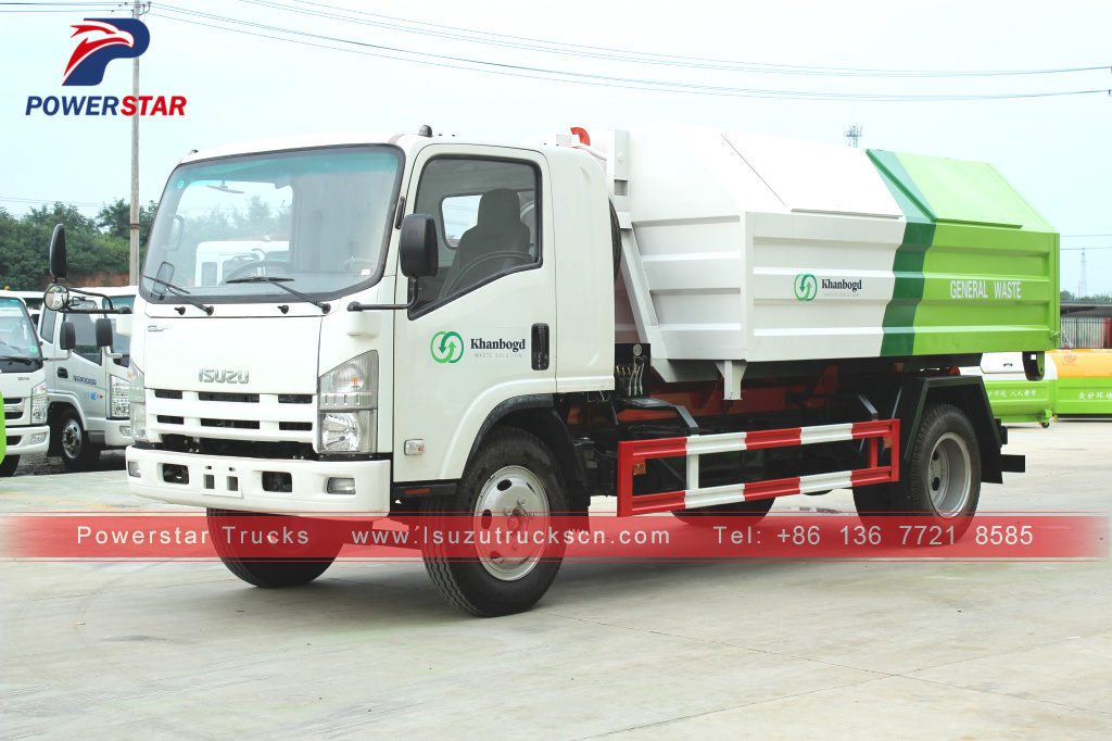 Mongolia Isuzu Hook arm garbage truck Mongolia Isuzu Hook arm garbage truck