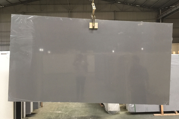 pure grey quartz engineered slab 