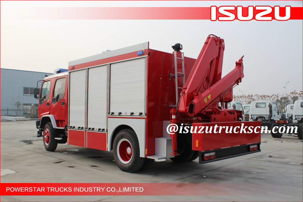 2015 Isuzu Lighting Emergency Rescue Vehicle Fire Truck with Truck Crane 